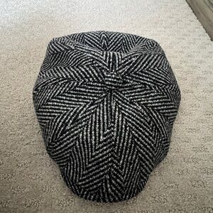 Stetson Black and White Herringbone Cap Medium